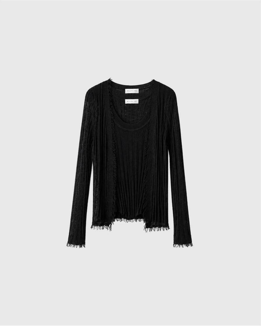 KNIT SET BLACK VISCOSE SILK